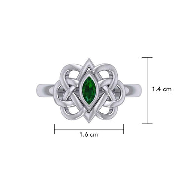 Celtic Double Heart And Infinity Ring With Gemstone TRI2388 - Jewelry
